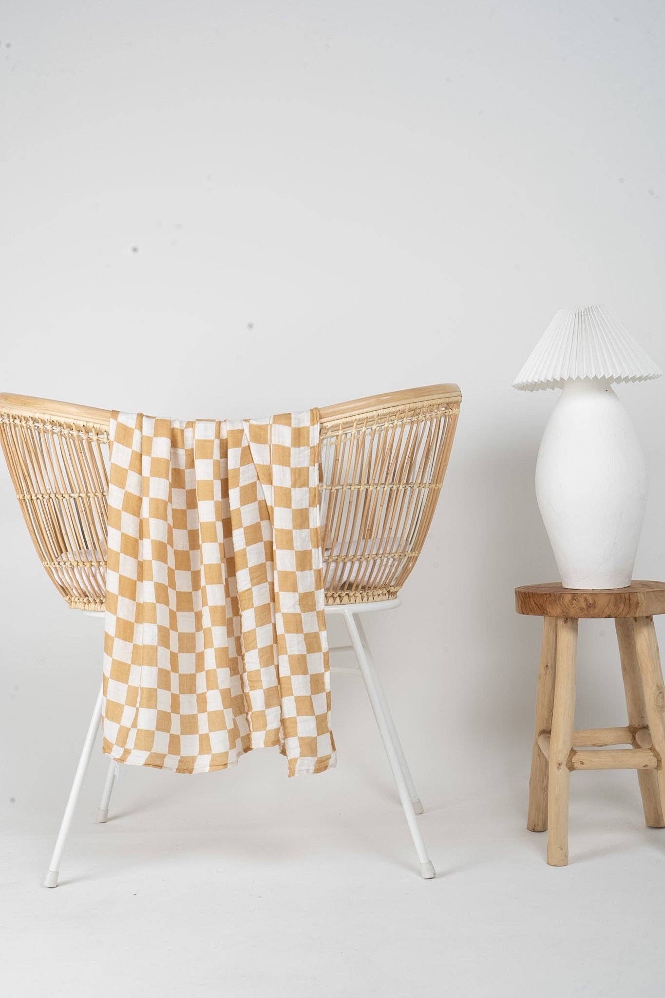 Bamboo Cotton Baby Swaddle | Wrap - Sandalwood Check