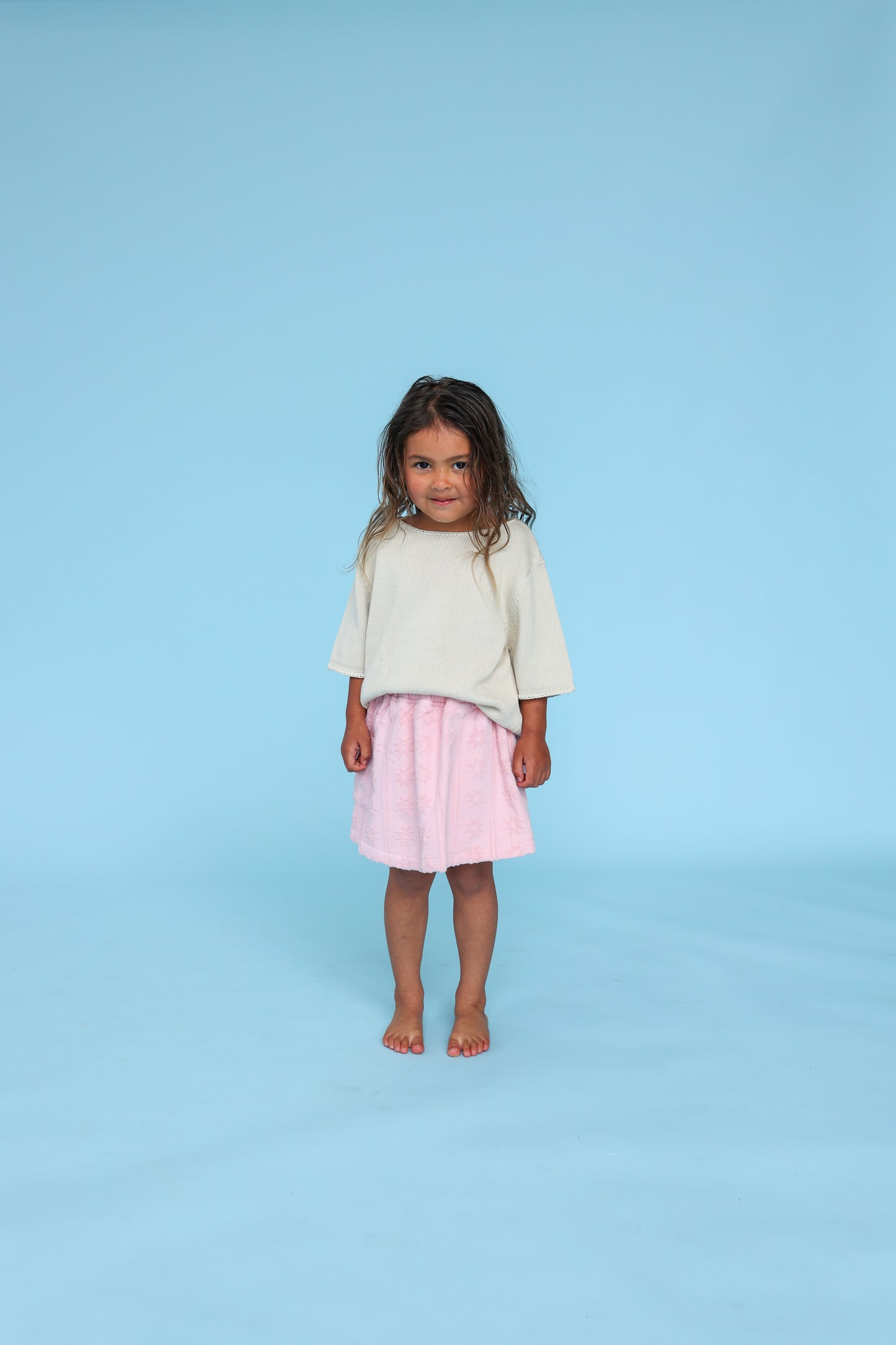 Blanket Stitch Knitted Tee - Dune