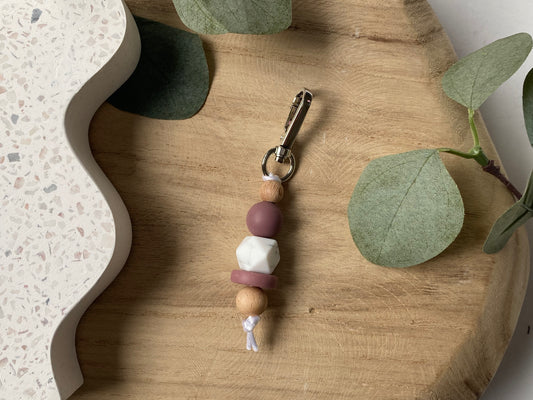 Berry Twilight | Mini Silicone + Beechwood Bag Tag