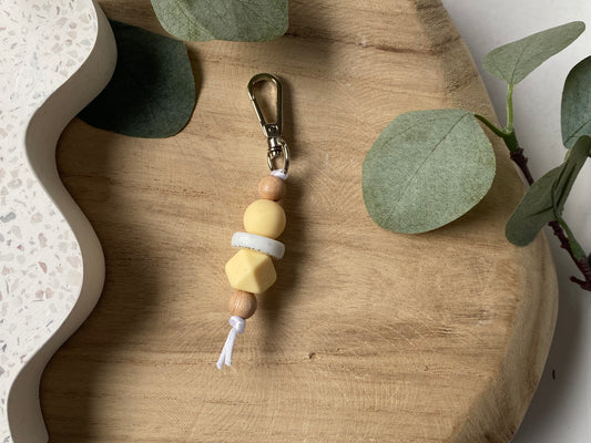 Buttercup Glow | Mini Silicone + Beechwood Bag Tag