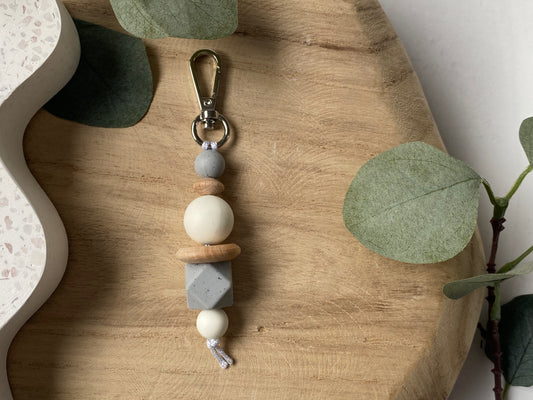 Cloudy Comfort | Silicone + Beechwood Bag Tag