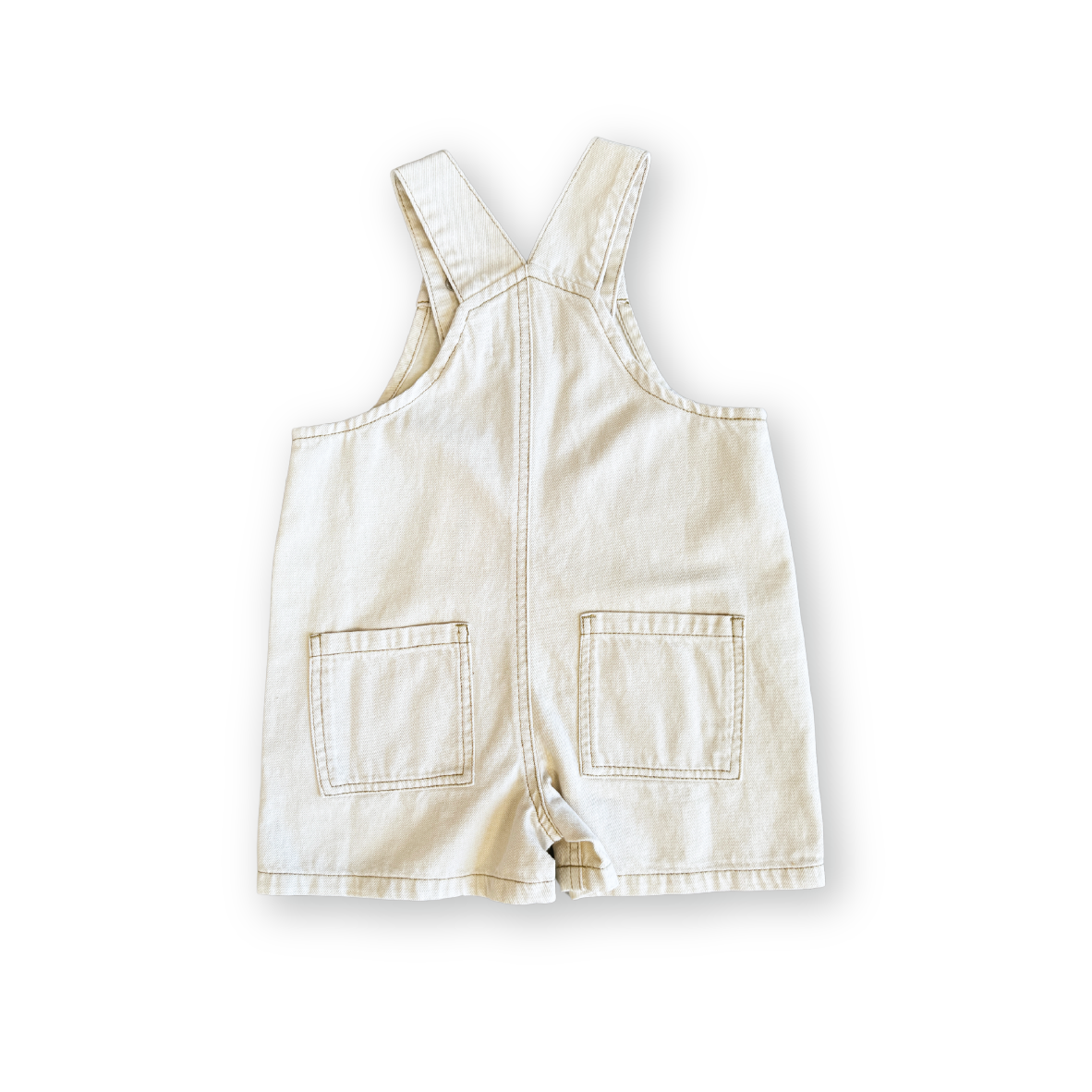 Organic Everyday Twill Short Overalls - Milk
