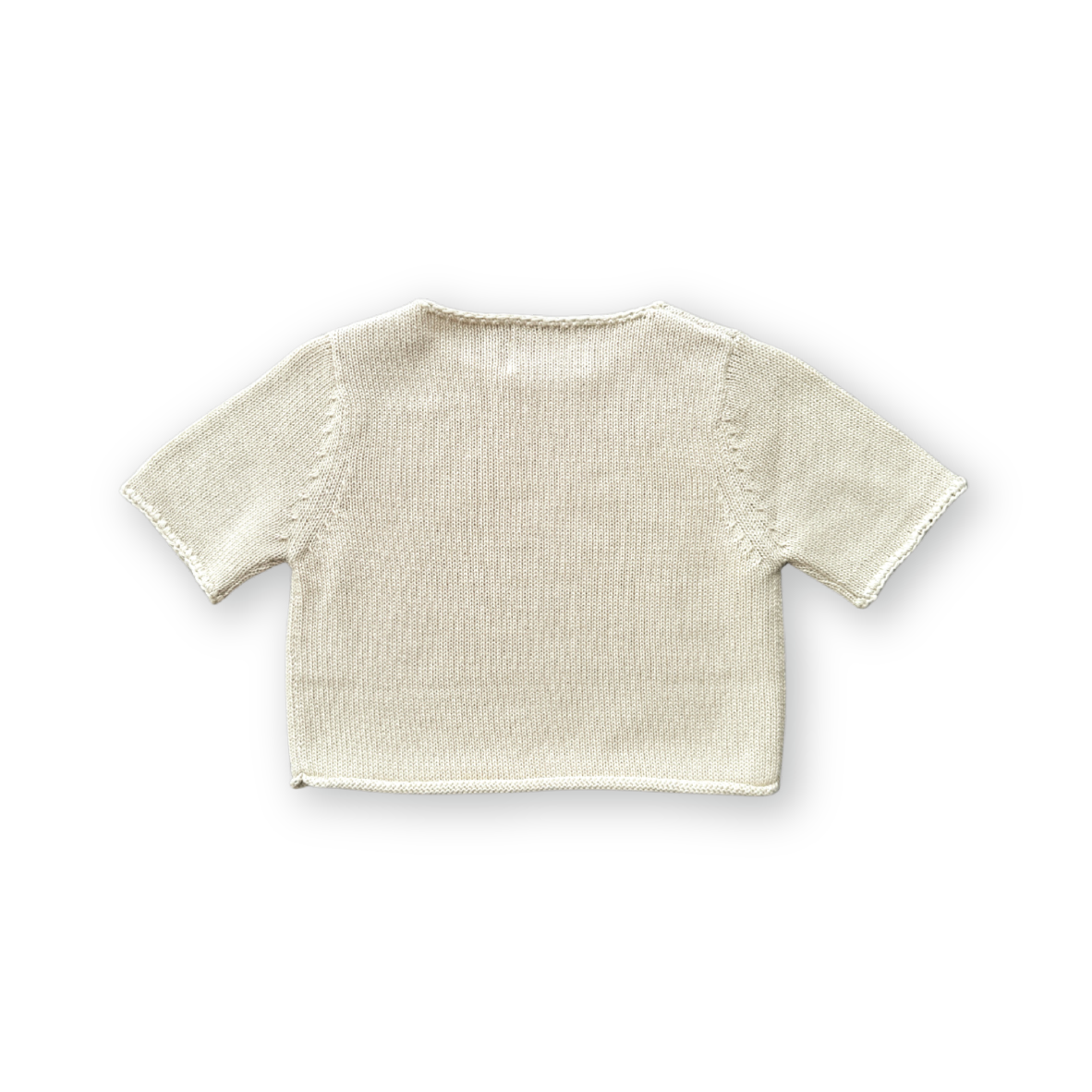 Blanket Stitch Knitted Tee - Dune