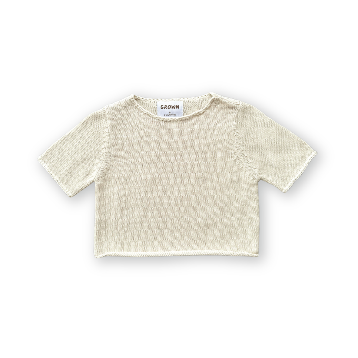 Blanket Stitch Knitted Tee - Dune