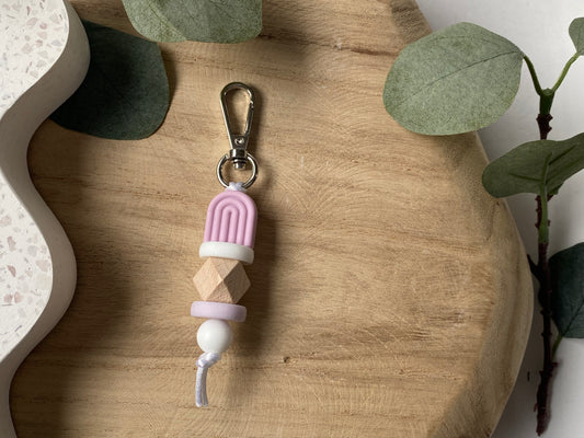 Lilac Lullaby | Mini Silicone + Beechwood Bag Tag