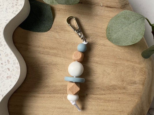 Little Boy Blue | Silicone + Beechwood Bag Tag