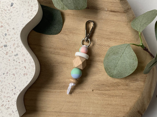 Seashell Song | Mini Silicone + Beechwood Bag Tag