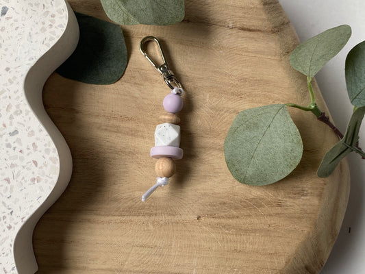 Sugar Bloom | Mini Silicone + Beechwood Bag Tag