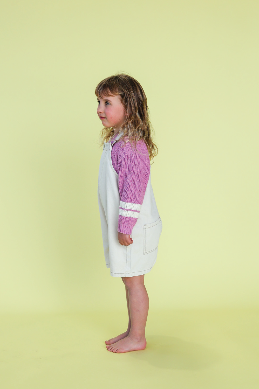 Organic Everyday Twill Short Overalls - Milk