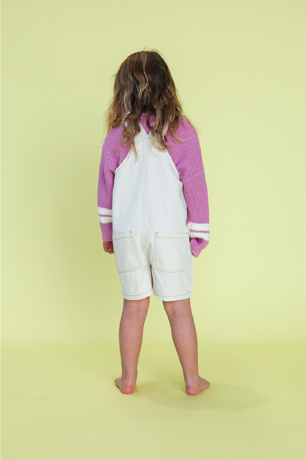 Organic Everyday Twill Short Overalls - Milk