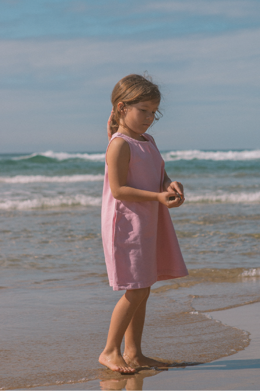Organic Shift Denim Dress - Candy
